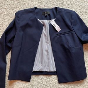 J Crew 365 navy linen crop jacket